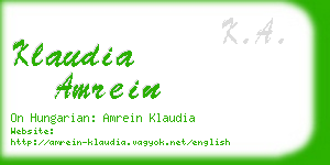 klaudia amrein business card